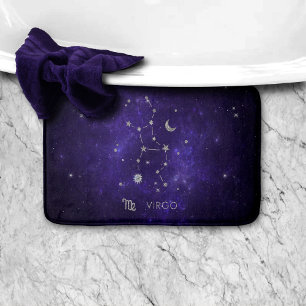 Alfombrilla De Baño Virgo púrpura zodiaco Horoscopio Astrológico Cós