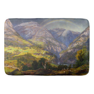 Alfombrilla De Baño Vista de Stalheim en Noruega (Johan Christian Dahl
