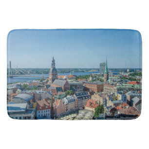 Alfombrilla De Baño Vista del centro de Riga desde arriba