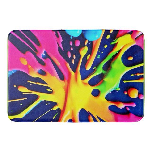 Alfombrilla De Baño Vivid Neon Splash (Anverso)
