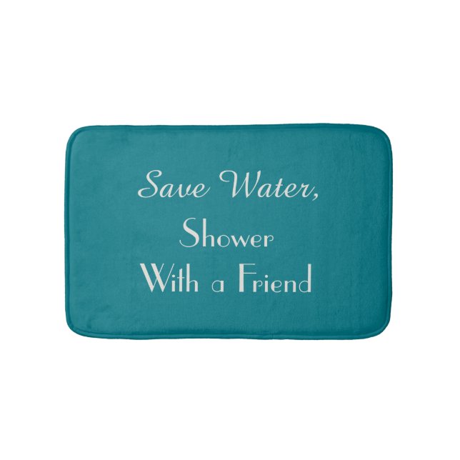 Alfombrilla De Baño Vizcay Bay Blue Save Water Funny Plush (Anverso)