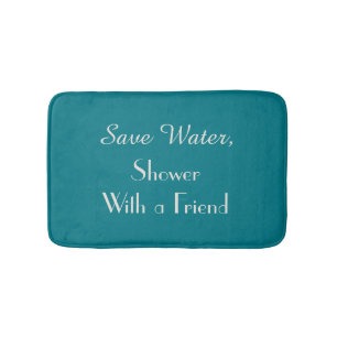 Alfombrilla De Baño Vizcaya Bay Blue Save Water Grush Mat