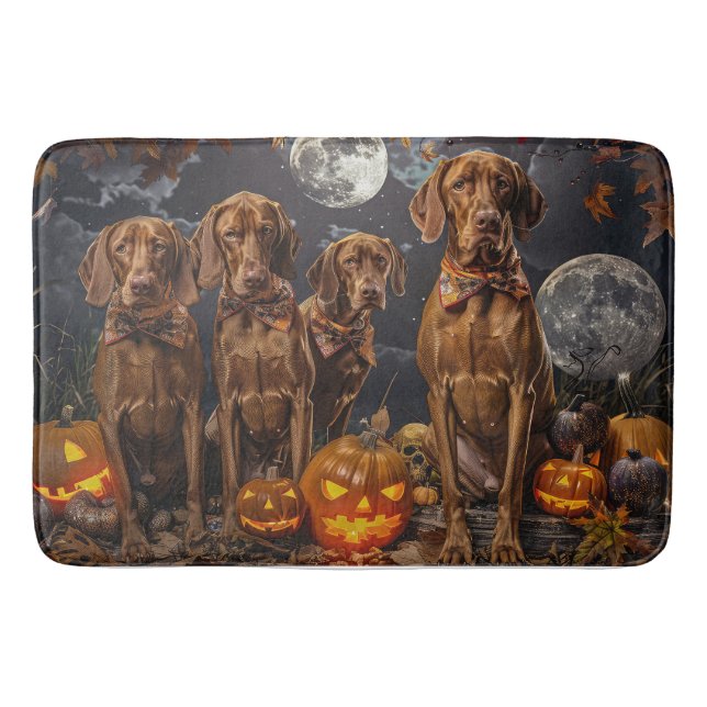 Alfombrilla De Baño Vizsla Halloween Spooky (Anverso)