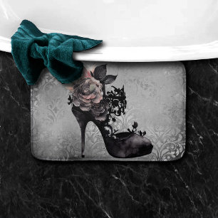 Alfombrilla De Baño Vogue gótica   Stiletto de moda Rosa Pastel Muerto