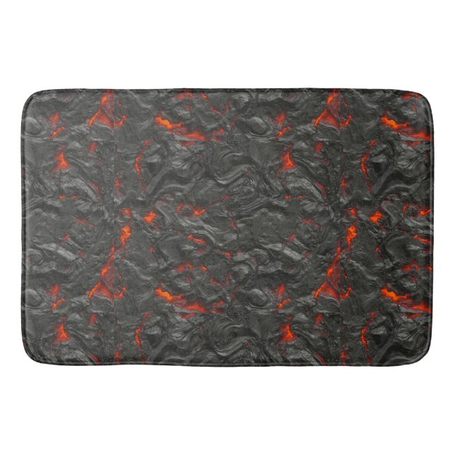 Alfombrilla De Baño Volcán lava de los molten negro y rojo (Anverso)