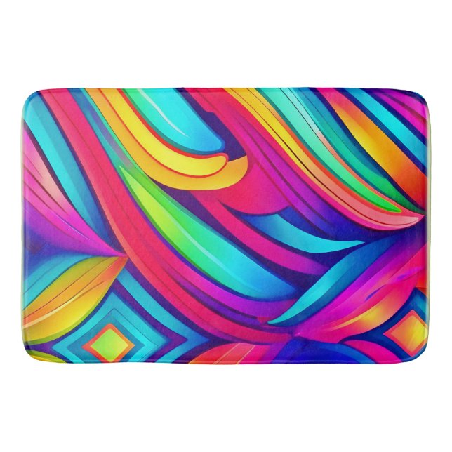 Alfombrilla De Baño Vórtice del arcoiris psicodélico (Anverso)