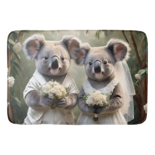 Alfombrilla De Baño "Votos evergreen: Un Boda de Koala en blanco"
