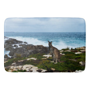 Alfombrilla De Baño Wallaby Sobre Rocas Marinas, Bathmat De Espuma De 