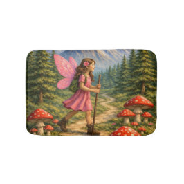 Alfombrilla De Baño Wanderlust Mountain Fairy Hiker Fairycore Mushroom