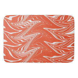 Alfombrilla De Baño Warped - Naranja y blanco