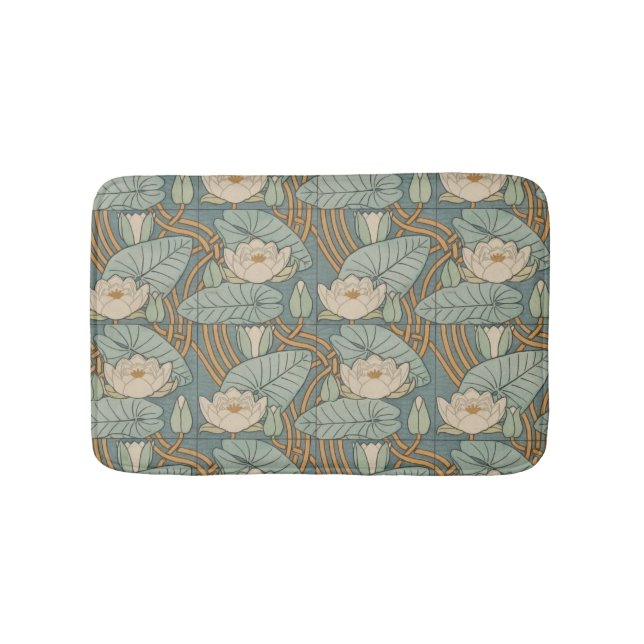 Alfombrilla De Baño Water Lilies Lily Naturaleza Art Nouveau (Anverso)