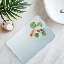 Alfombrilla De Baño Watercolor Koi Fish Serenity