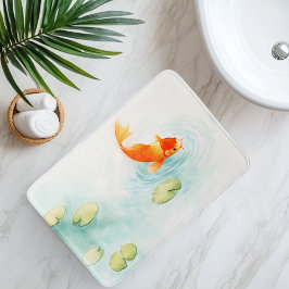 Alfombrilla De Baño Watercolor Koi Fish Serenity