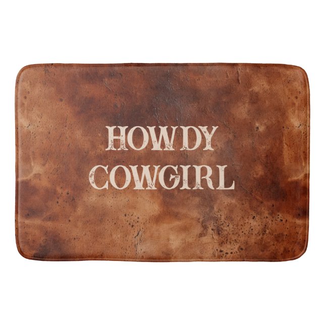 Alfombrilla De Baño Western Brown Howdy Cowboy Brown (Anverso)