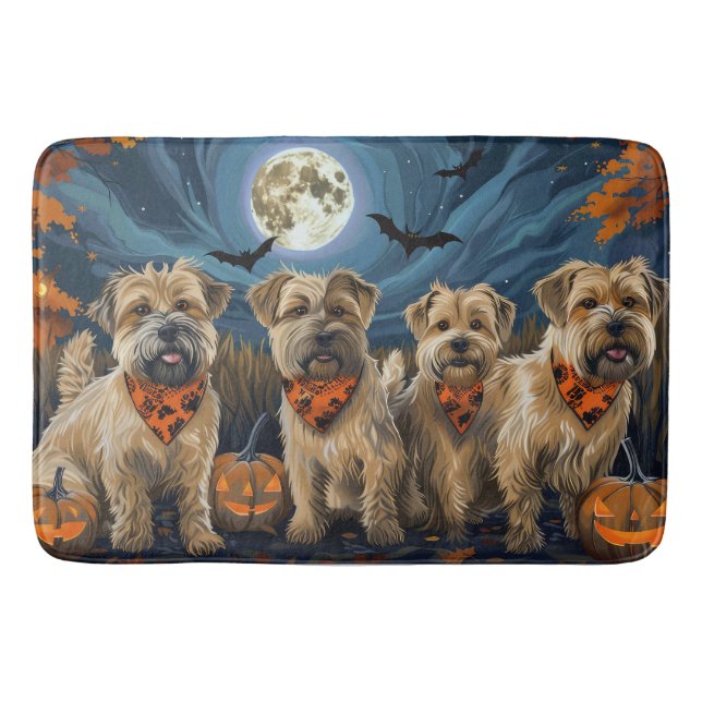 Alfombrilla De Baño Wheaten Terrier Halloween Spooki (Anverso)