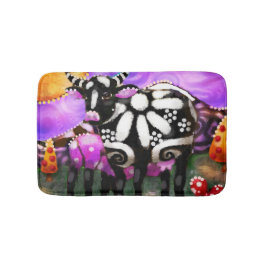 Alfombrilla De Baño Whimsical Abstract Momma & Baby Cow Funky Farm