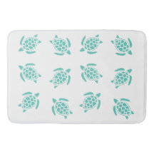 Whimsical Aqua Blue Sea Turtles Patrón Náutico