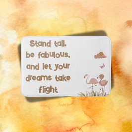 Alfombrilla De Baño Whimsical Boho Flamingo Monogramed |