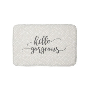 Alfombrilla De Baño Whimsical Confetti Dots on Grey Hello Gorgeous