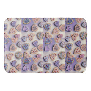 Alfombrilla De Baño Whimsical lindo y coloridas galletas corazones col