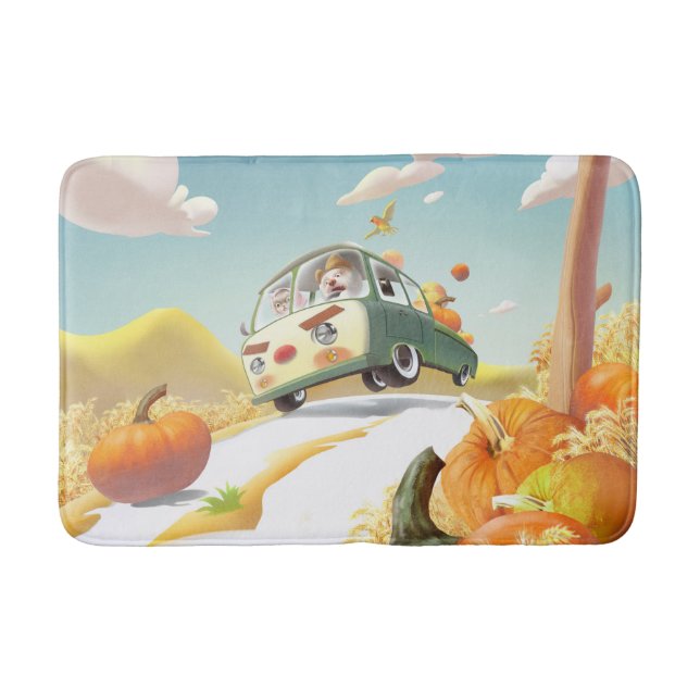Alfombrilla De Baño Whimsical Pumpkin Ride (Anverso)