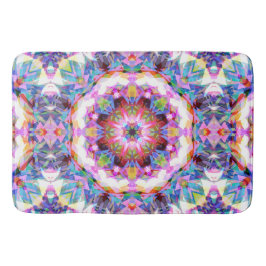 Alfombrilla De Baño Whimsical Purple Blue Pink Colorful Pattern
