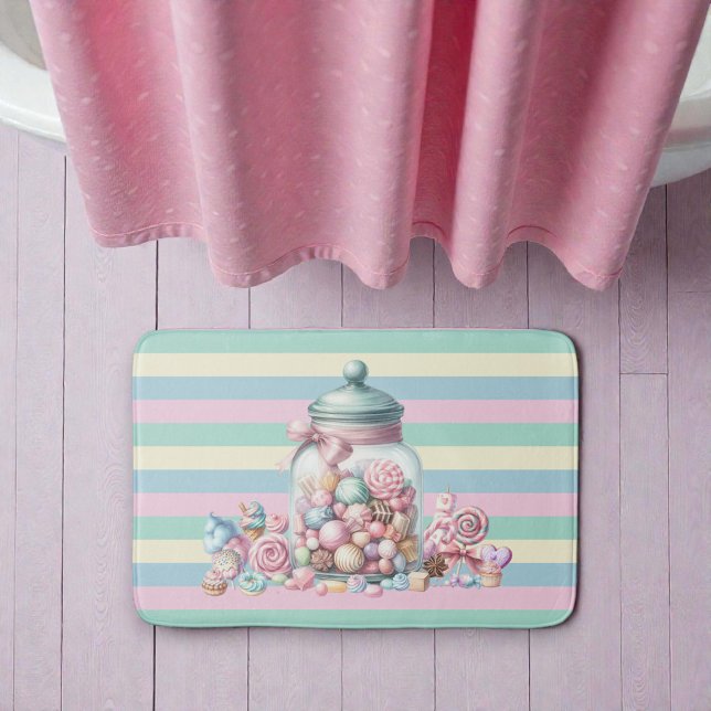 Alfombrilla De Baño Whimsical Watercolor Sweet Candy (Subido por el creador)