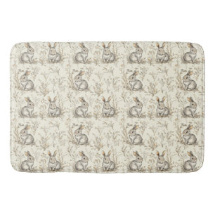 Alfombrilla De Baño Whimsical Woodland Bunnies