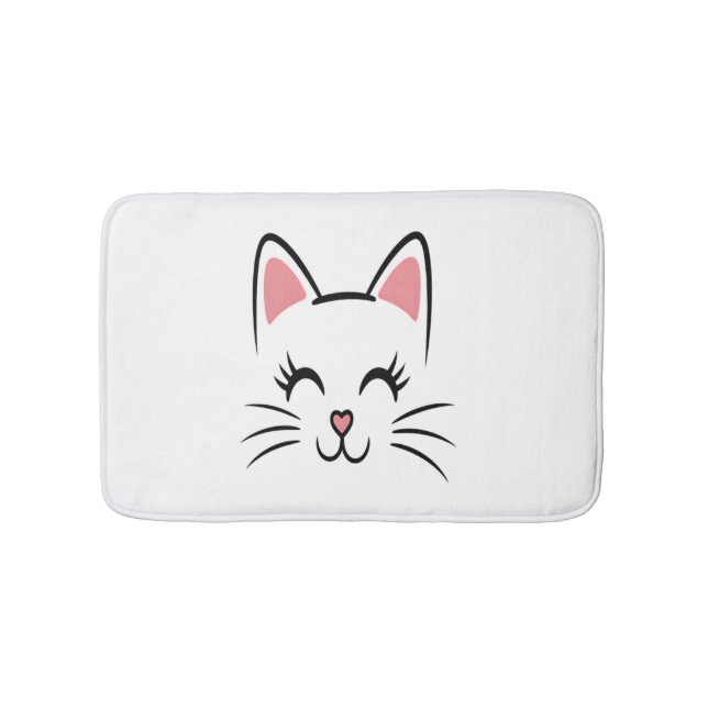 Alfombrilla De Baño Whiskers de Cat Face Imprimir Halloween (Anverso)