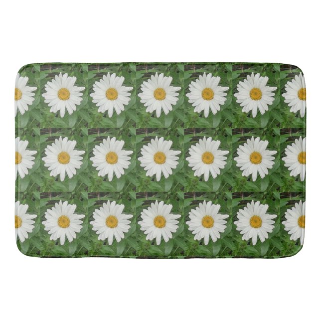 Alfombrilla De Baño White Daisies (Anverso)
