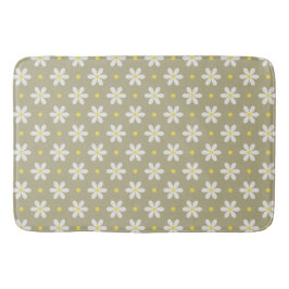 Alfombrilla De Baño White Daisies Pattern Custom Background