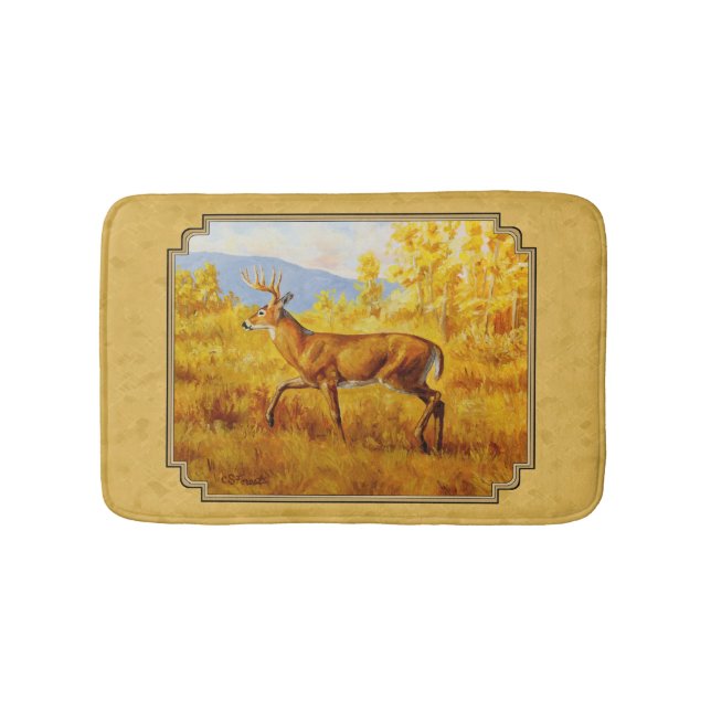 Alfombrilla De Baño White Deer Golden Aspen Woods (Anverso)