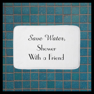 Alfombrilla De Baño White Save Water Funny Plush Bath Mat