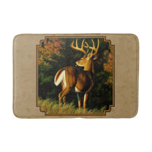 Alfombrilla De Baño Whitetail Buck Deer Hunting Tan