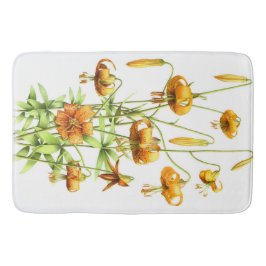 Alfombrilla De Baño Wild Orange Tiger Lilies Botanical Art