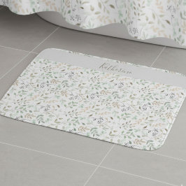 Alfombrilla De Baño   Wildflower Boho Personalized 
