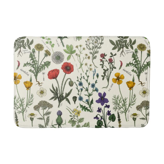 Alfombrilla De Baño Wildflowers collage (Anverso)