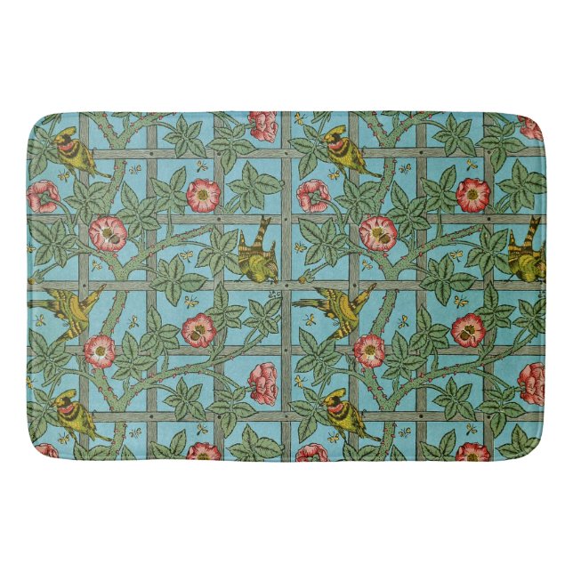 Alfombrilla De Baño William Morris Aves y Flores (Anverso)