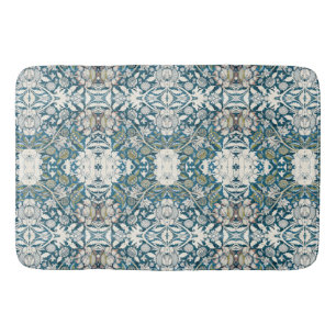 Alfombrilla De Baño William Morris Blue BOHO Watercolor Arte Floral
