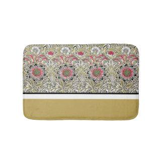 Alfombrilla De Baño William Morris Flowers Red Yellow black