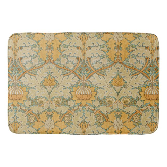 Alfombrilla De Baño William Morris Golden Floral Design (Anverso)