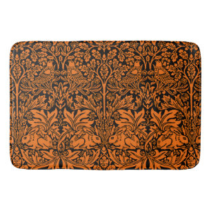 Alfombrilla De Baño William Morris Hermano Conejo Óxido Negro Patrón
