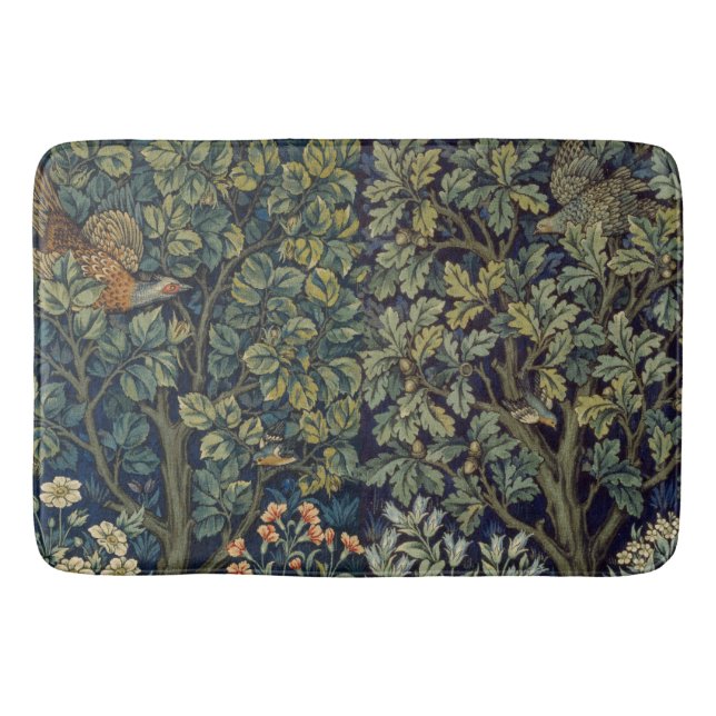 Alfombrilla De Baño William Morris Pheasant Bird Tree Woodland (Anverso)