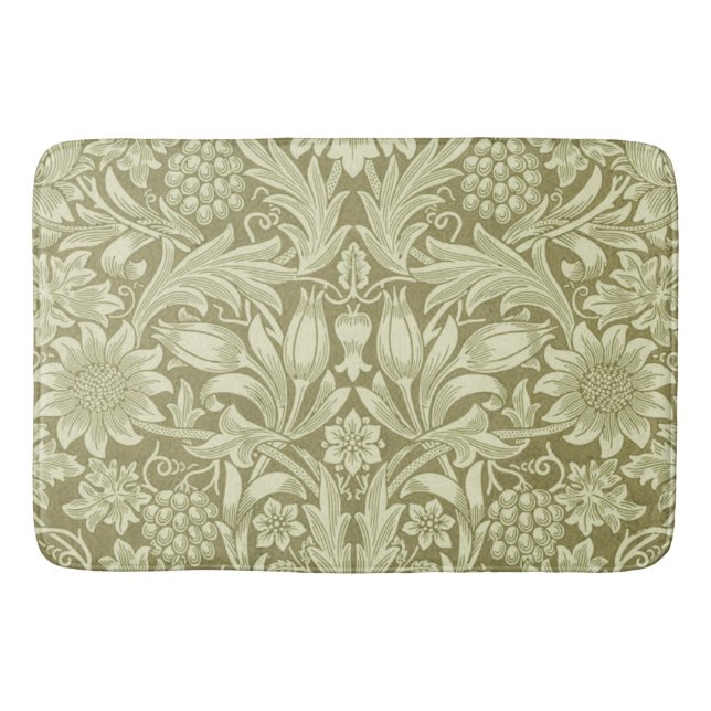 Alfombrilla De Baño William Morris Sunflower Green Flower (Anverso)