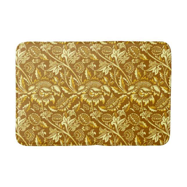 Alfombrilla De Baño William Morris Sunflower Mustard Gold / Amarillo (Anverso)