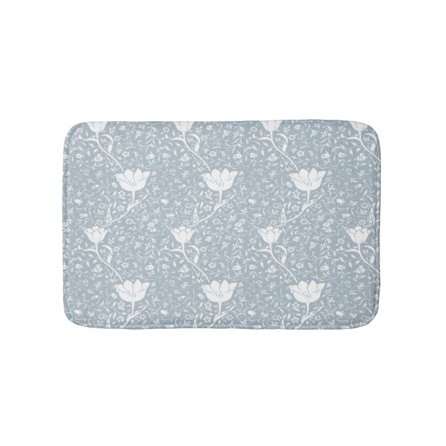 Alfombrilla De Baño William Morris Tulips en el patrón blanco (Anverso)