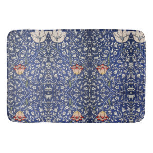 Alfombrilla De Baño William Morris Vintage Floral Tulip Azul Blanco Ro