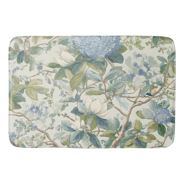 Alfombrilla De Baño Willow Little Magnolia Wallpaper Floral Coastal  (Anverso)