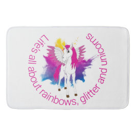 Alfombrilla De Baño Wing Unicorn Fiesta acuarela