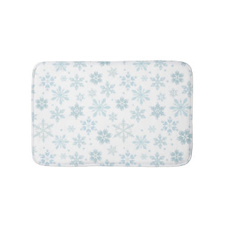 Alfombrilla De Baño Winter Blue Snowflakes